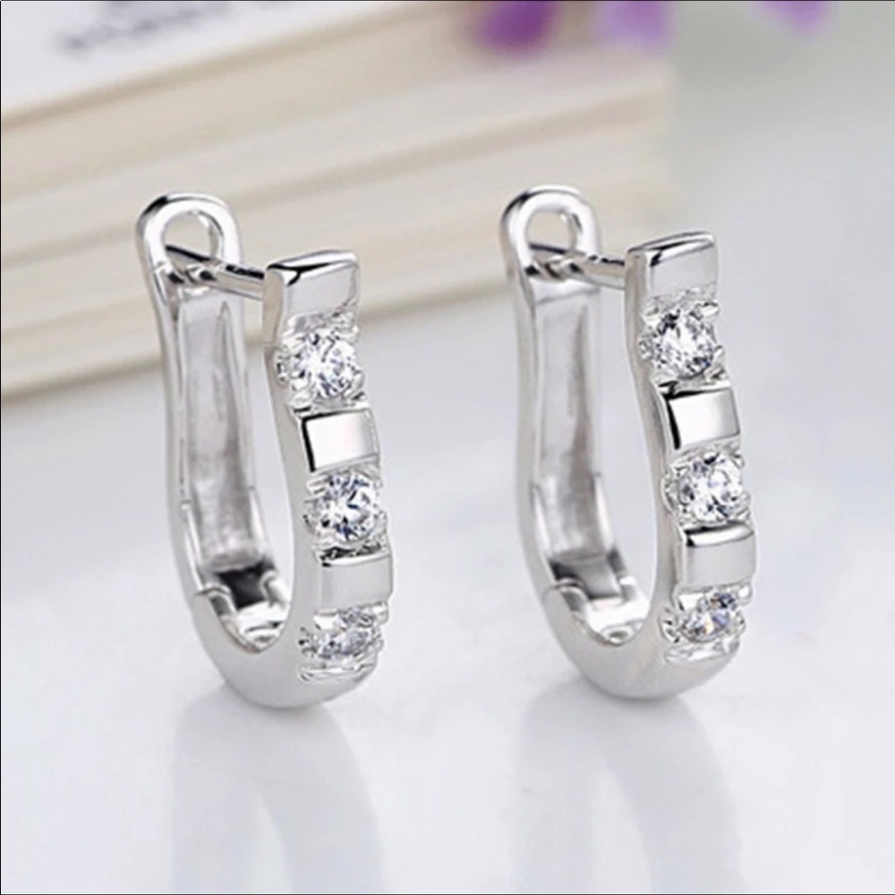 🌟 Sterling Silver CZ Earrings